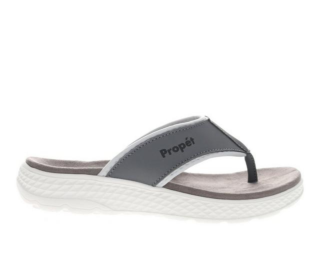 Women's Propet TravelActiv FT Water-Ready Flip-Flops in Grey color
