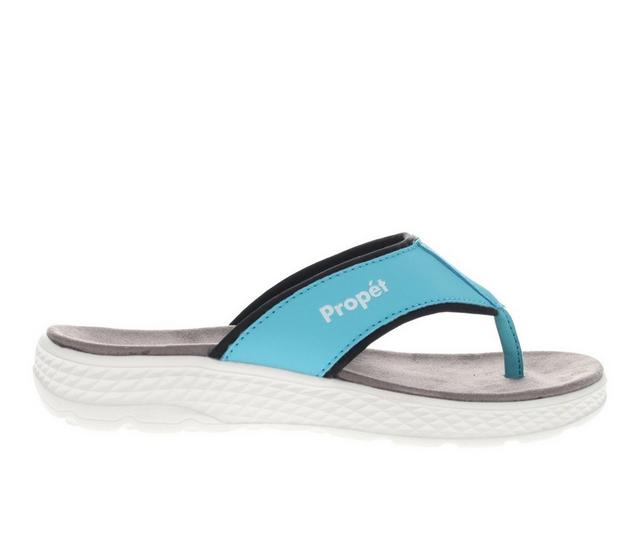 Women's Propet TravelActiv FT Water-Ready Flip-Flops in Teal color