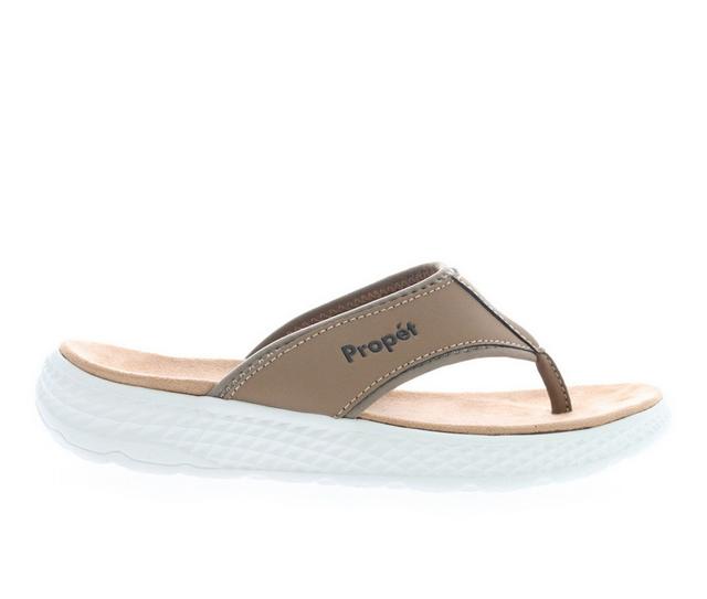 Women's Propet TravelActiv FT Water-Ready Flip-Flops in Tan color