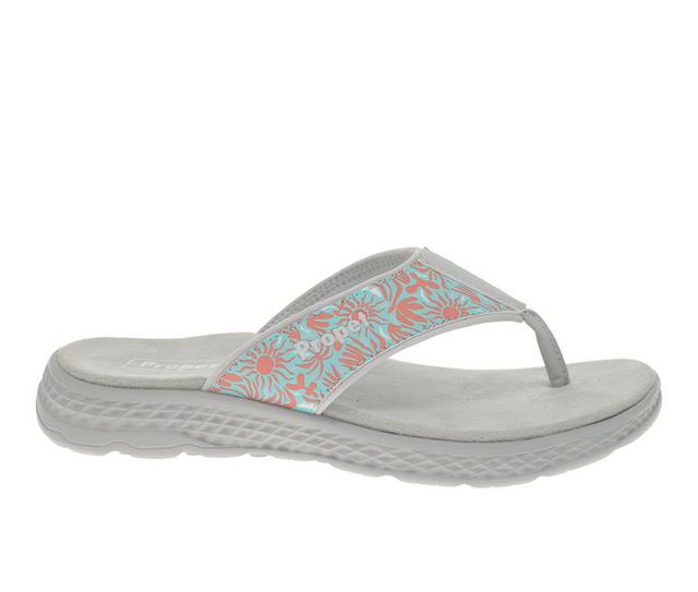 Women's Propet TravelActiv FT Water-Ready Flip-Flops in Coral Summer color