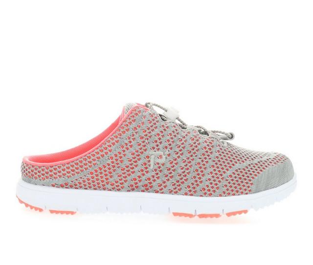 Women's Propet TravelWalker Evo Slide Mule Sneakers in Coral/Grey color