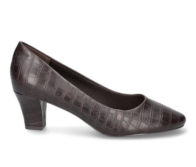 Women's Easy Street Ballari Pumps in Brown Croco color