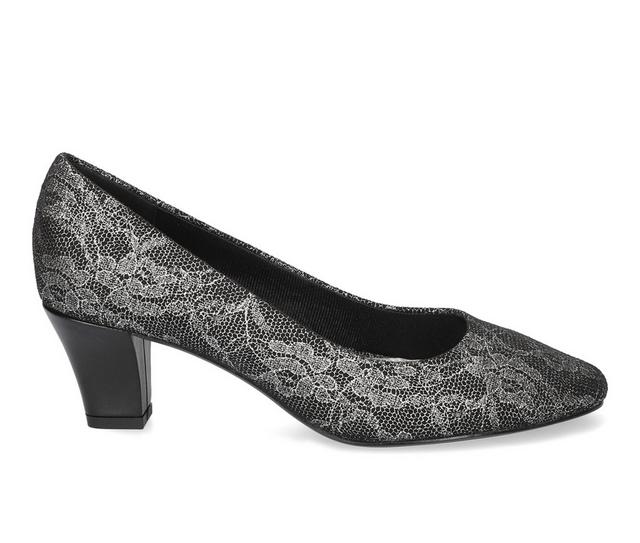 Women's Easy Street Ballari Pumps in silver lace color