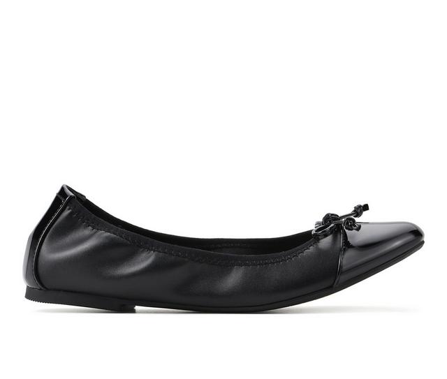 Women's White Mountain Sunnyside II Flats in Blk/Blk Patent color