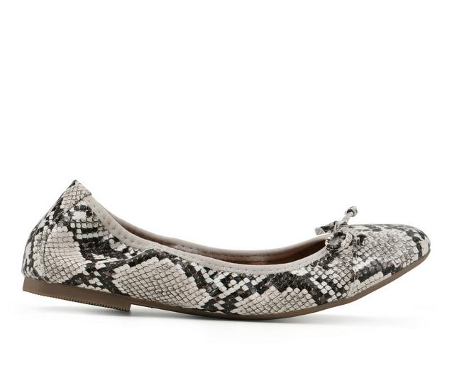 Women's White Mountain Sunnyside II Flats in Natural Snake color