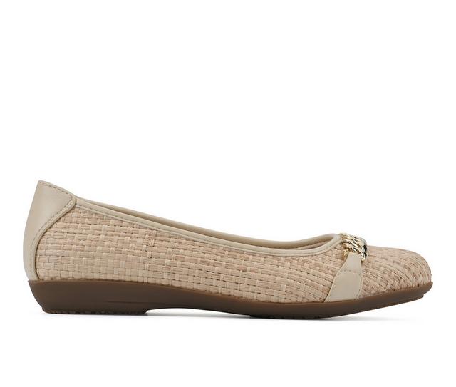 Women's Cliffs by White Mountain Charmed Flats in Beige Raffia color