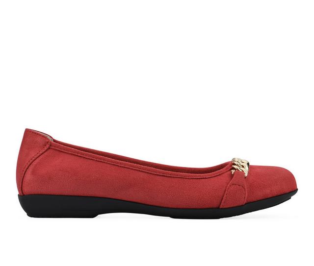 Women's Cliffs by White Mountain Charmed Flats in Red color