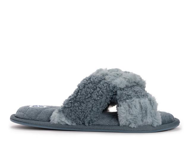 MUK LUKS Perley Slippers in Steel Blue color