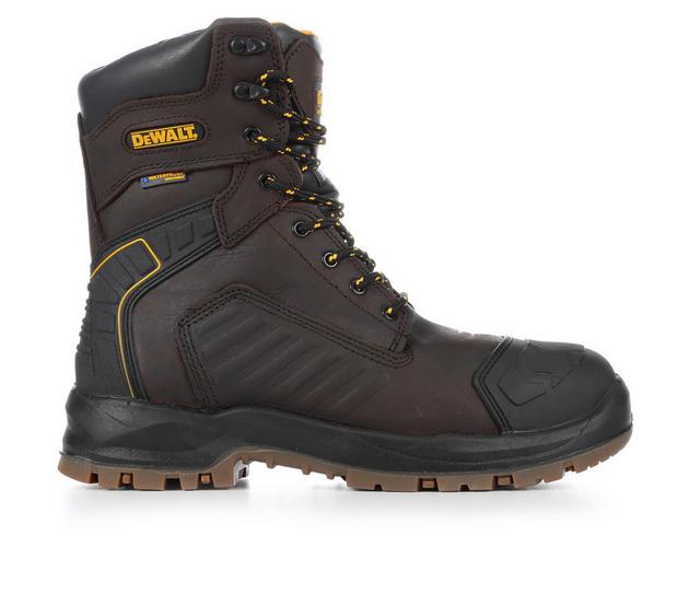 Men's DeWALT Reed 8 Inch Steel Toe Waterproof Work Boots in Brown color