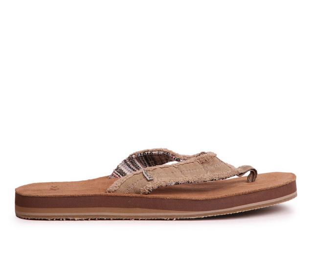 Men's Sanuk Fraid Not Soft Top Flip-Flops in Natural color