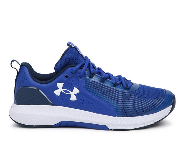 Men's Under Armour Charged Commit 3 Training Shoes in Royal/White color