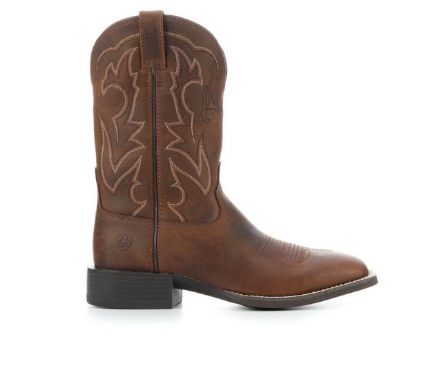 Men's Ariat Sport Outdoor Cowboy Boots in DISTRESSED BRWN color