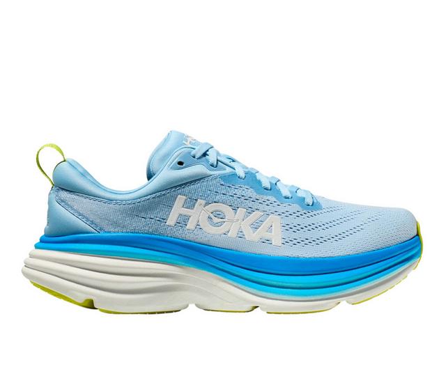 Men's Hoka Bondi 8 Running Shoes in Air Blue/Diva color
