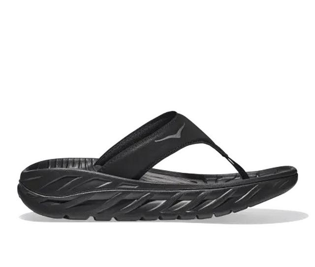 Women's Hoka Women's Ora Recovery Flip-Flops in Black/Dark Grey color
