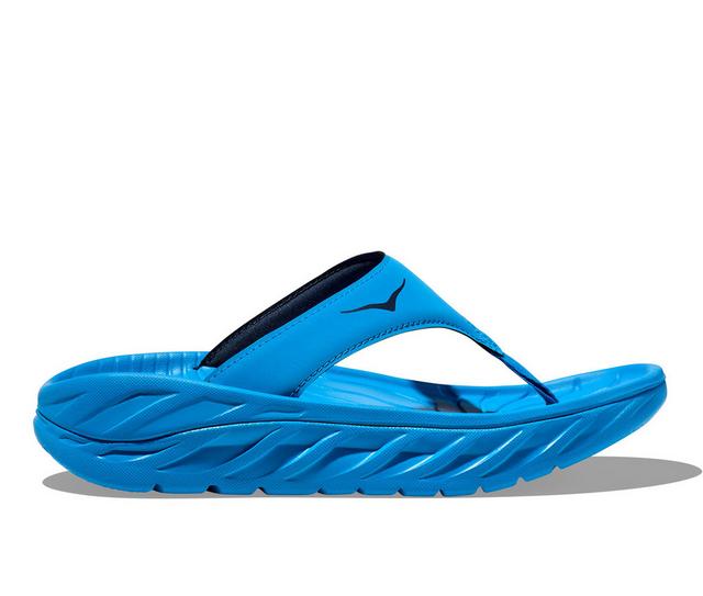 Adults' Hoka One One Ora Recovery Flip-Flops in Diva Blue/Navy color