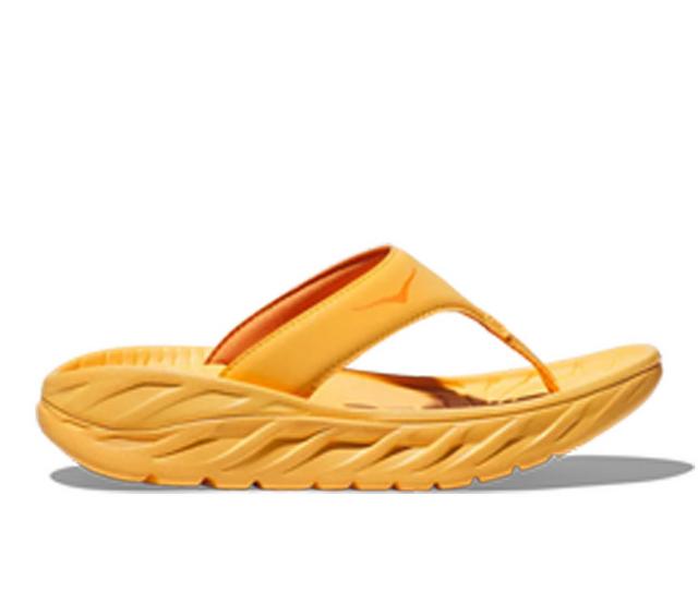 Adults' Hoka One One Ora Recovery Flip-Flops in Poppy/Squash color