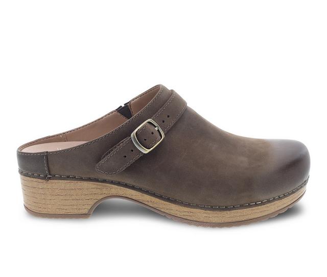 Women's Dansko Berry Clogs in Mushroom Burnsh color