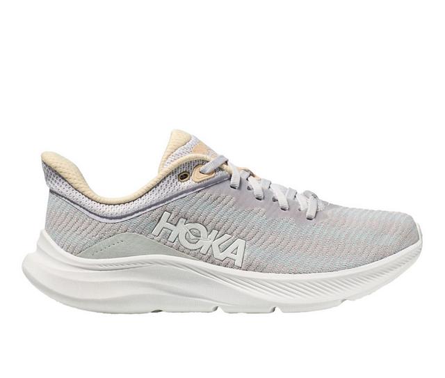 Women's Hoka One One Solimar Running Shoes in Grey/White color