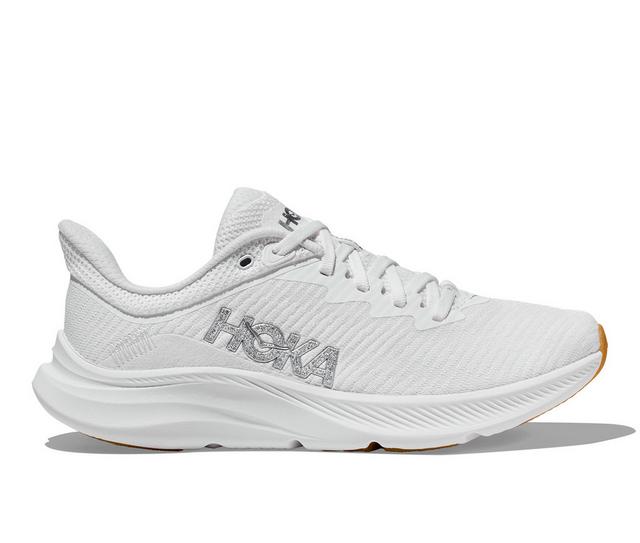 Women's Hoka One One Solimar Running Shoes in White/White color