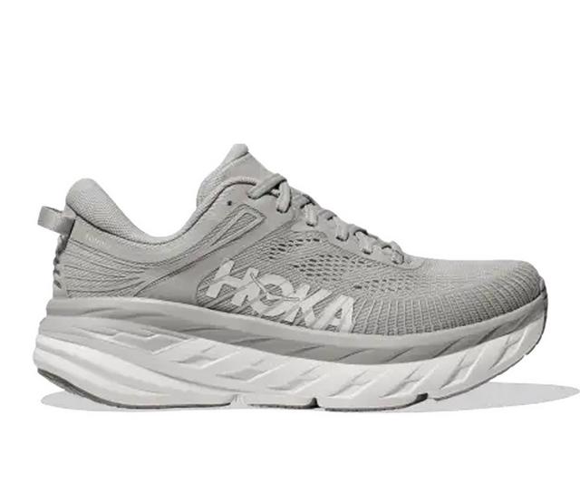 Women's Hoka Bondi 7 Running Shoes in Harbor Mist/Wht color