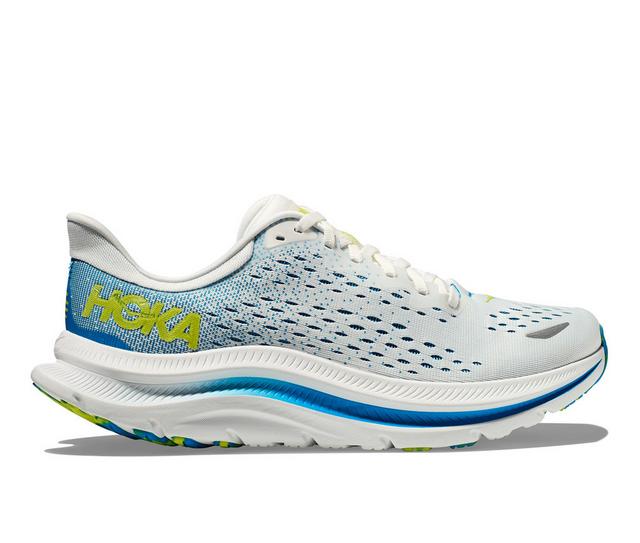 Men's Hoka One One Kawana Running Shoes in White/Blue color