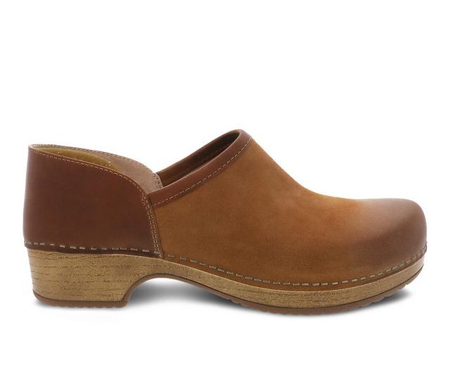 Women's Dansko Brenna Clogs in TAN BURN SUE color