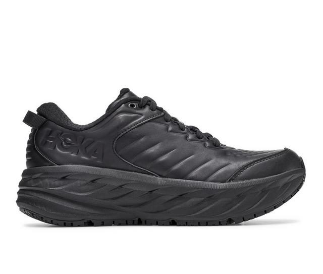 Women's Hoka Bondi SR Slip-Resistant Sneakers in Black color