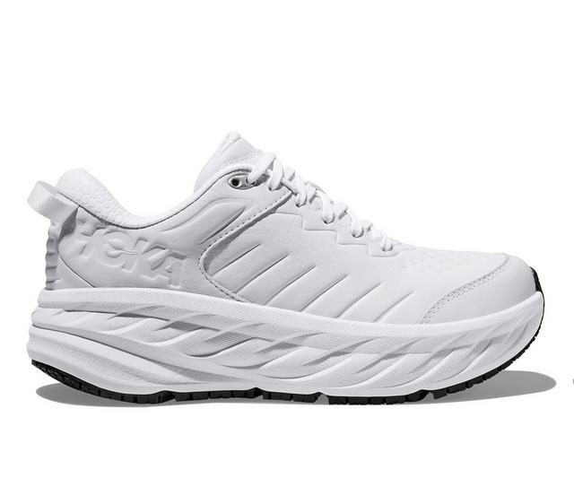 Women's Hoka One One Bondi SR Slip-Resistant Sneakers in White color