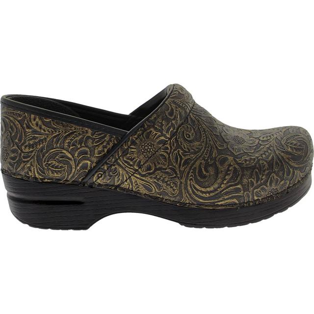 Women's Dansko Professional Clogs in Black Tooled color