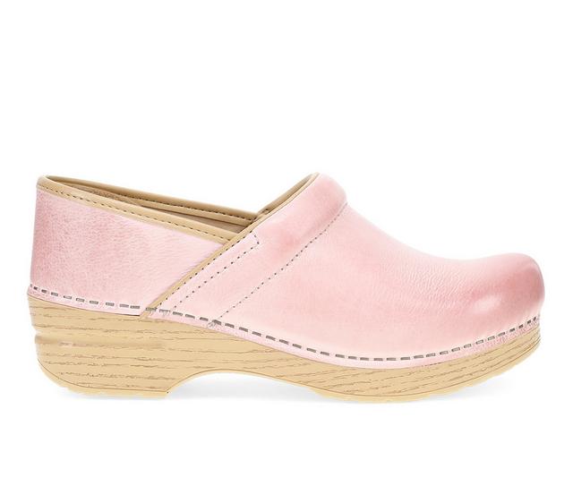 Women's Dansko Professional Clogs in Pink Milled color