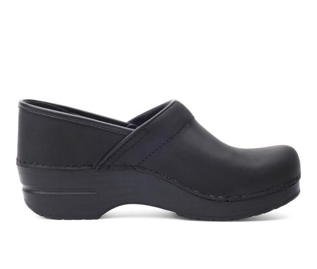 Women's Dansko Professional Clogs in Black Oiled color