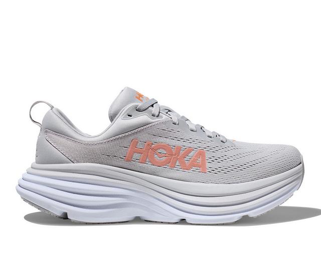 Women's Hoka One One Bondi 8 Running Shoes in Harbor Mist color