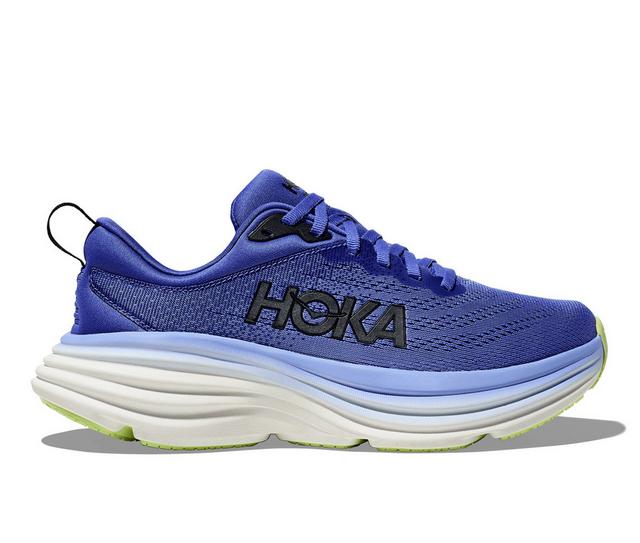 Women's Hoka One One Bondi 8 Running Shoes in Stellar Blue color