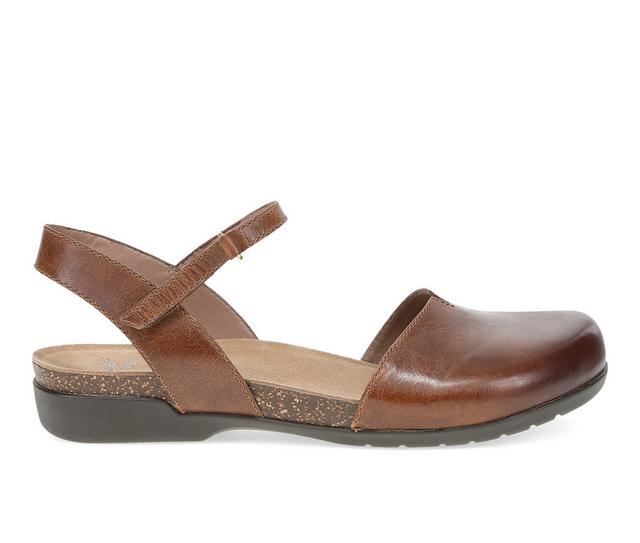 Women's Dansko Rowan Clogs in Tan Waxy color