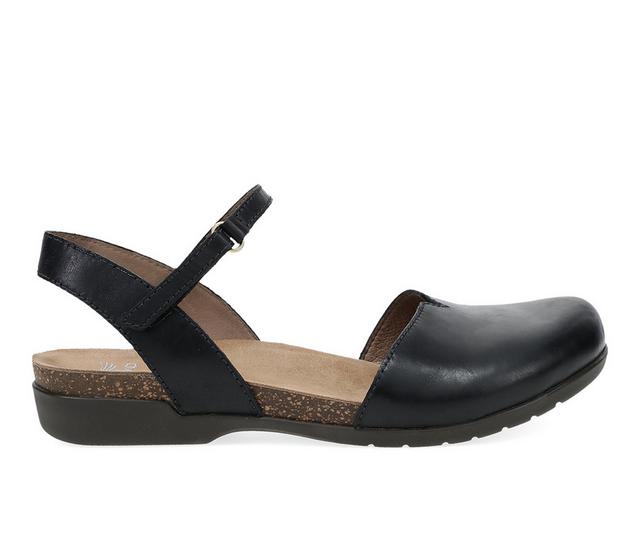 Women's Dansko Rowan Clogs in Black Burnished color