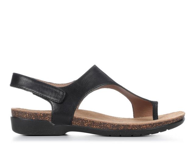 Women's Dansko Reece Sandals in Black Waxy Burn color