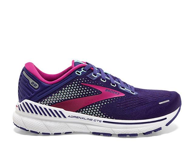 Women's Brooks Adrenaline GTS 22-WA Running Shoes in Navy/Pink color