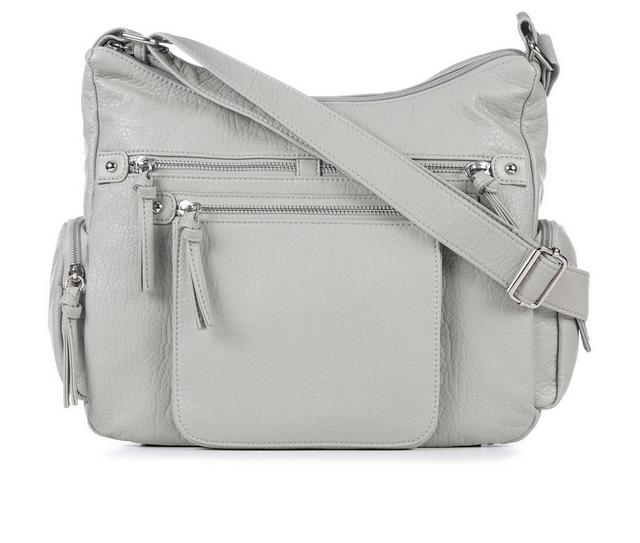 Bueno Of California Wash Grainy Hobo Handbag in Dove Grey color