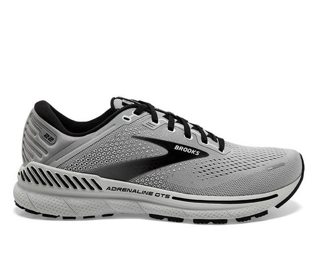 Men's Brooks Adrenaline GTS 22 Running Shoes in Alloy/Grey/Bl color