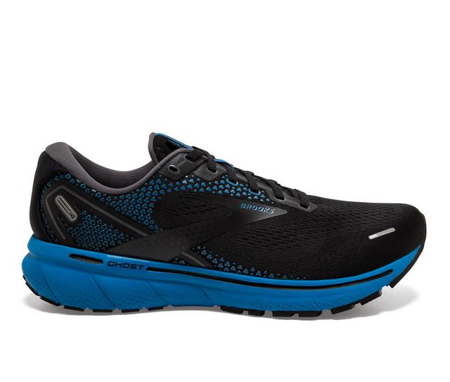Men's Brooks Ghost 14 Sustainable Running Shoes in Black/Pearl color