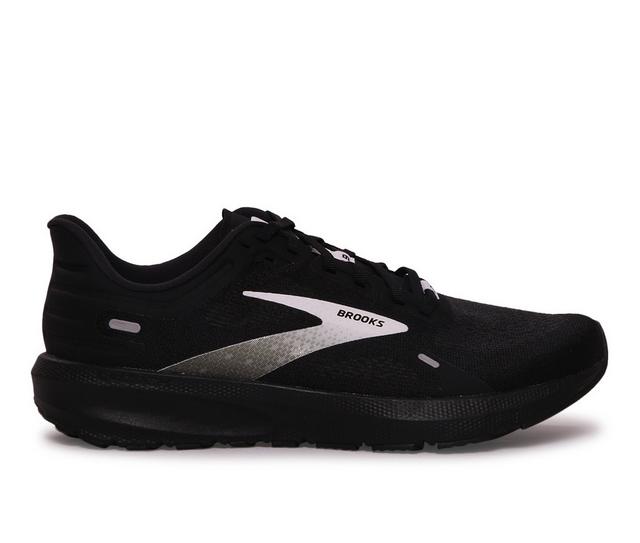 Men's Brooks Launch 9 Running Shoes in Black/White color