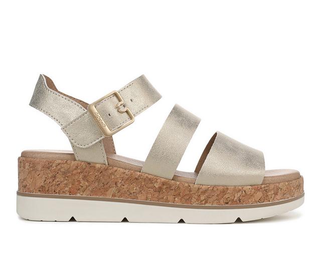 Women's Dr. Scholls Once Twice Espadrille Platform Sandals in Gold color