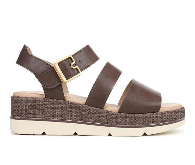 Women's Dr. Scholls Once Twice Espadrille Platform Sandals in Dark Umber color