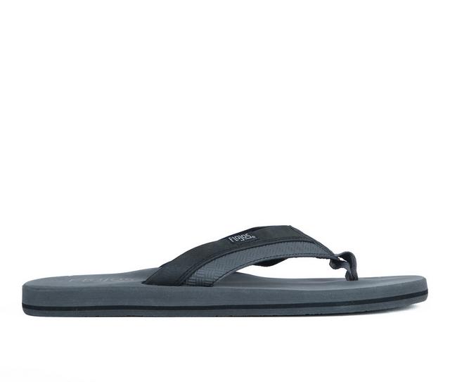 Men's Flojos Ryan Flip-Flops in Grey/Black color