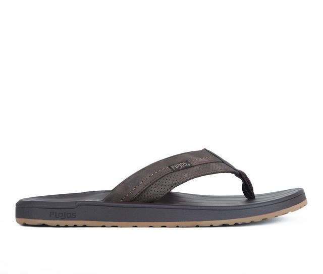 Men's Flojos Levee Flip-Flops in Brown color