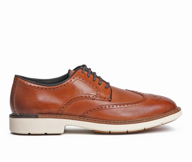 Men's Cole Haan Goto Plain Wing Oxford Dress Shoes in British Tan color