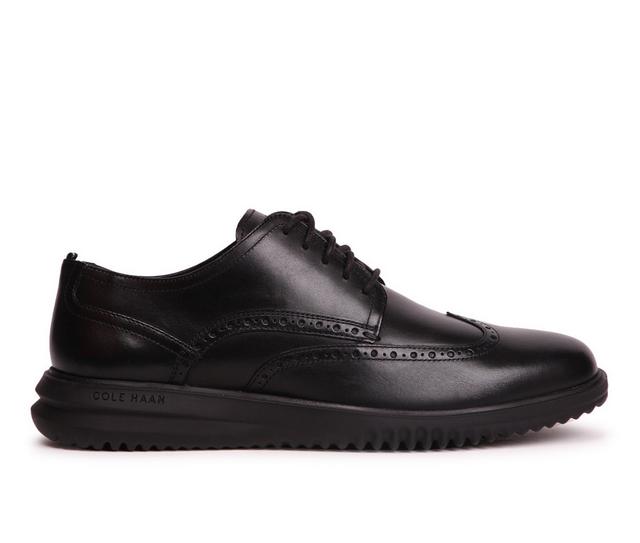 Men's Cole Haan Grand Wingtip Oxford Dress Shoes in Black/Black color