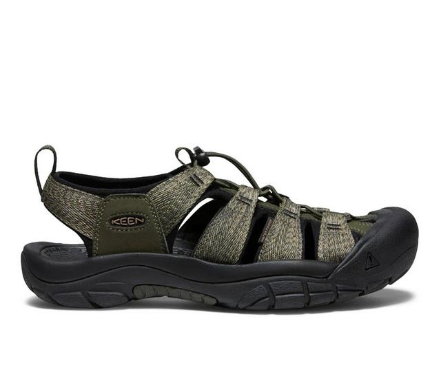 Men's KEEN Utility Newport H2 Outdoor Sandals in FOREST NIGHT/BL color