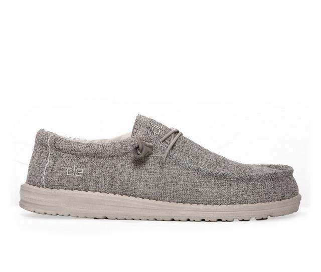 Men's HEYDUDE Wally Linen Casual Shoes in Linen Iron color