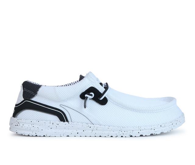 Men's HEYDUDE Wally Hawk Casual Shoes in White Black color